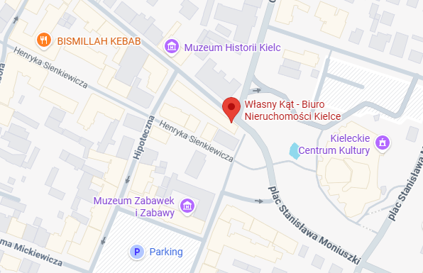 Aktualna lokalizacja biura nieruchomości Własny Kąt